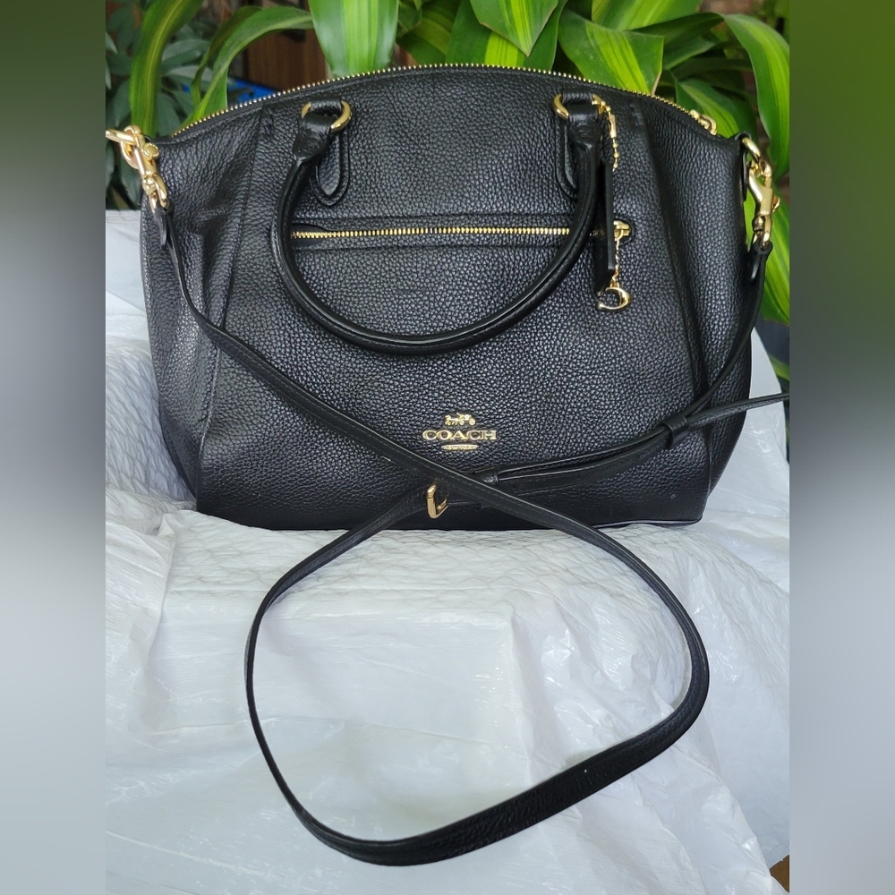 Coach Elise Peebled Leather Satchel
